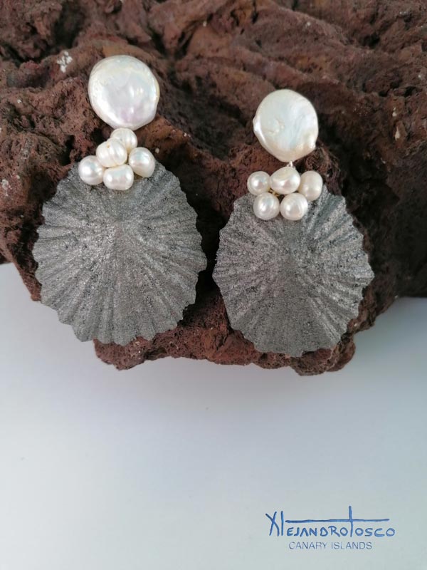 Pendientes lapa pirita