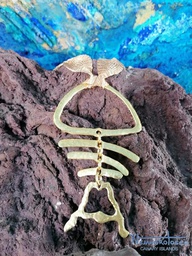 [AT-J-XXX34] Collar malla rosa pez tosco plata